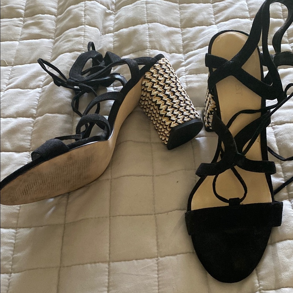 Black Strappy Heeled Sandals